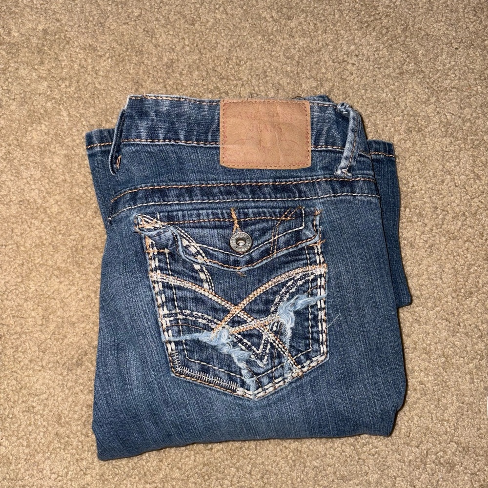 Amethyst Jeans Blue Boot Cut Denim with Decorative Stitching
